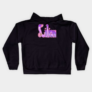 Lilian with purple drips Girls and womens Personalized Custom name Lilian Kids Hoodie